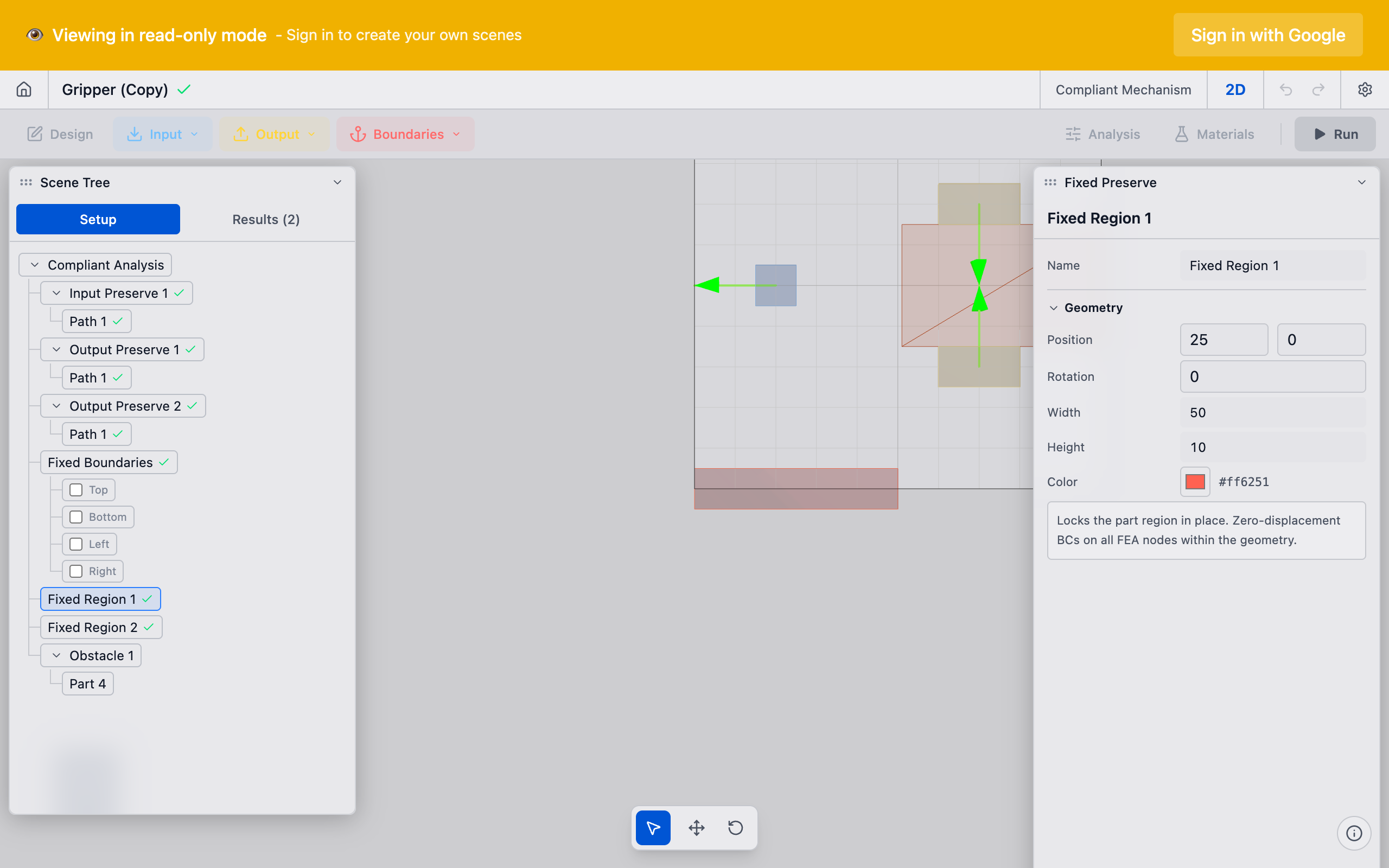 Configuring a part-based fixed preserve