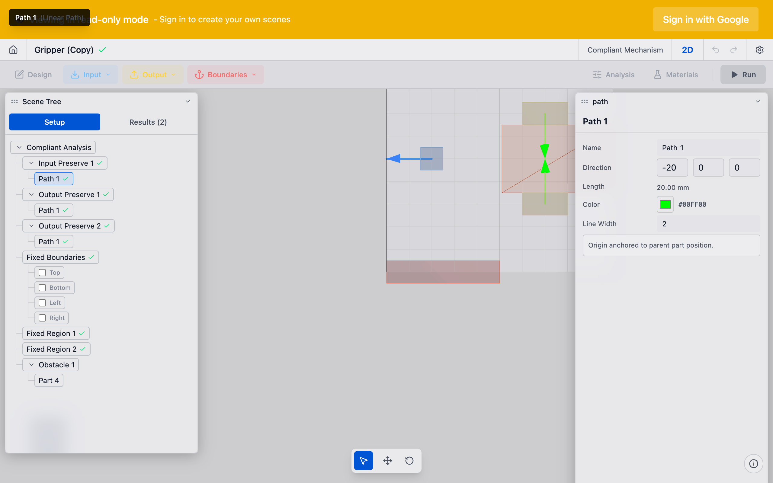 Configuring the input path direction