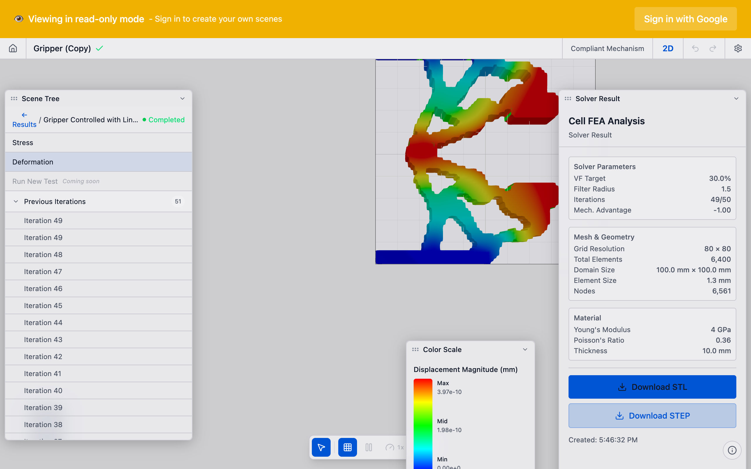 Face selection mode active in the viewport